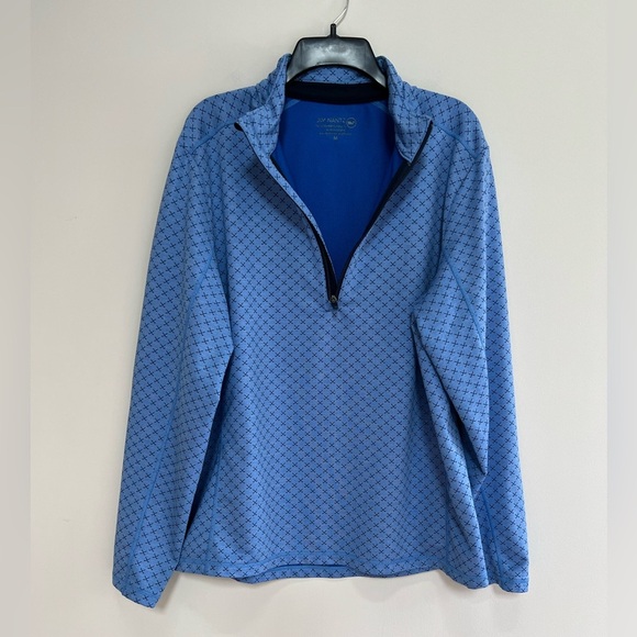 VINEYARD VINES x Jim Nantz Golf Clubs Print 1/4 Zip Performance Pullover, Blue,M - Picture 2 of 9